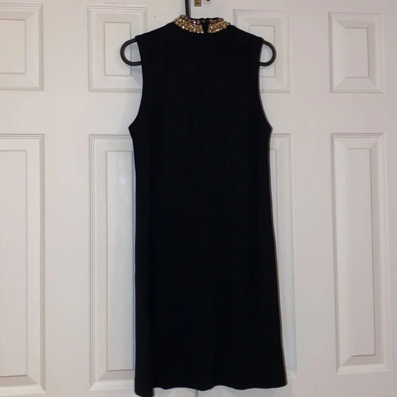 H&M black rhinestone neck detail  tunic Mini dress Sz S - Picture 4 of 11